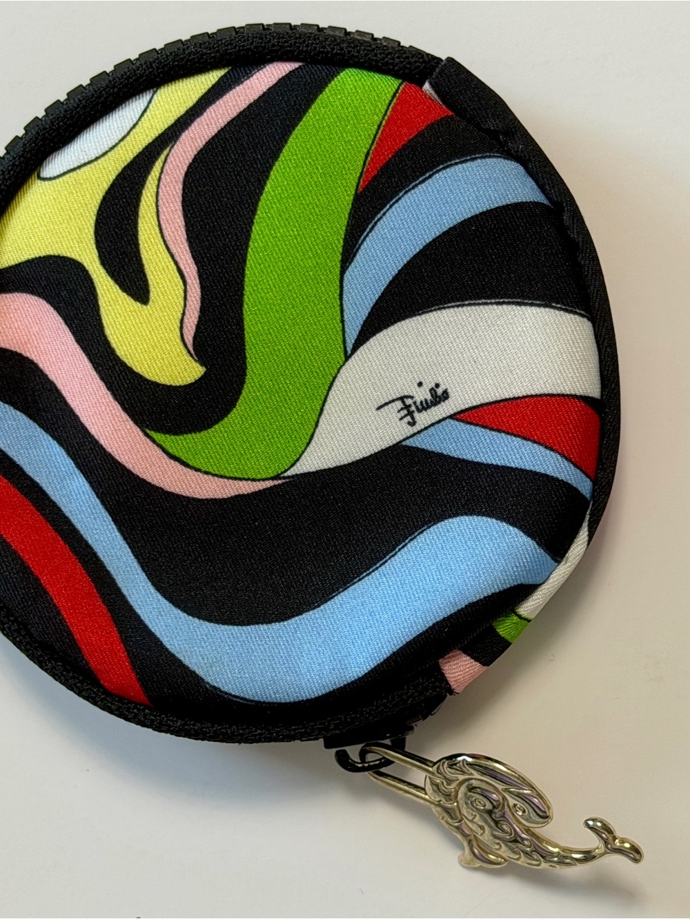 Emilio Pucci Abstract Print Round Coin Purse Keychain / Pouch - Picture 3 of 5
